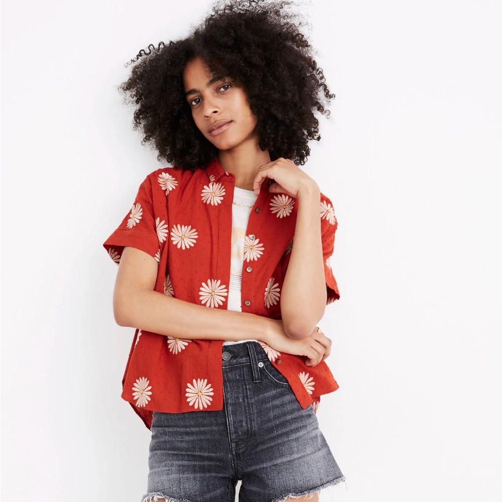 Madewell Hilltop Daisy Daydream Embroidered Shirt